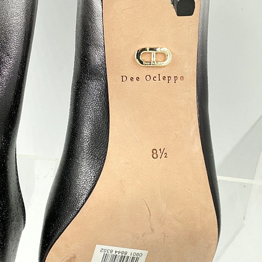 Dee Ocleppo Size 8.5 Silver Black Ombre Leather Pointed Stiletto Pumps NEW $325